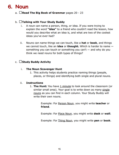 Workbook: The Big Book of Grammar -  (78 Pages - Full Study Guide - Digital Download PDF)