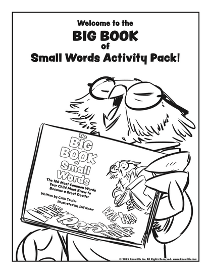 Activity Pack: The BIG Book of SMALL Words (17 Activities - Digital Download PDF)