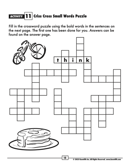 Activity Pack: The BIG Book of SMALL Words (17 Activities - Digital Download PDF)